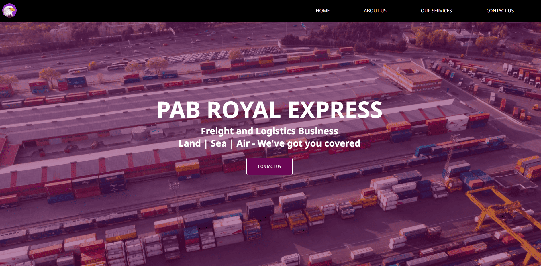 pab royal express website landing page